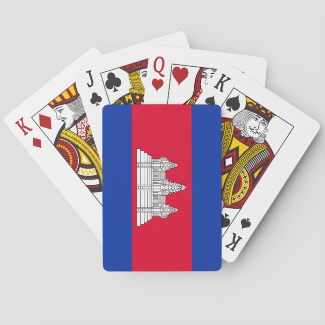 Patriotic Cambodia Flag Poker Cards (Back)