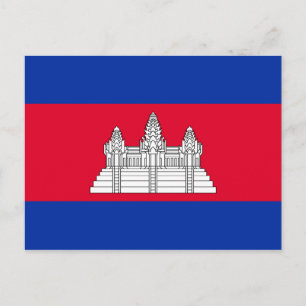 Patriotic Cambodia Flag Postcard