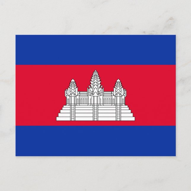 Patriotic Cambodia Flag Postcard (Front)