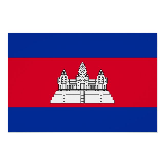 Patriotic Cambodia Flag Poster (Front)