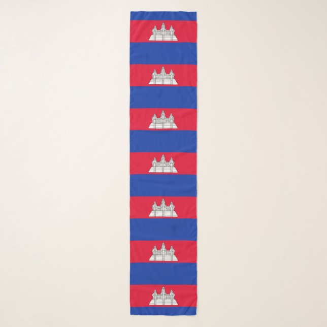 Patriotic Cambodia Flag Scarf (Front)