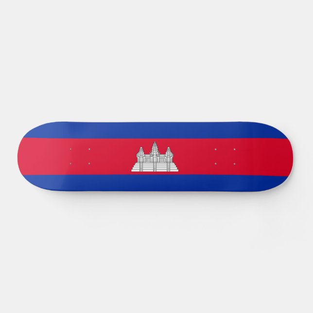 Patriotic Cambodia Flag Skateboard (Horz)