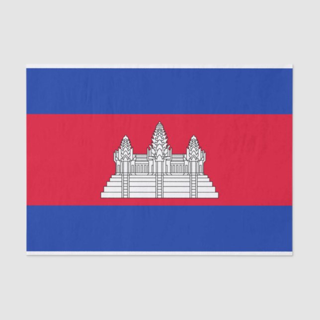Patriotic Cambodia Flag Tissue Paper (Front)