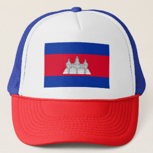 Patriotic Cambodia Flag Trucker Hat