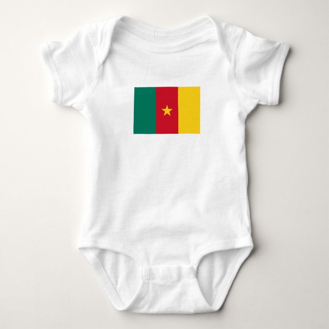 Patriotic Cameroon Flag Baby Bodysuit (Front)