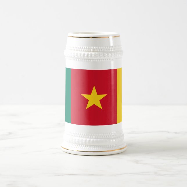Patriotic Cameroon Flag Beer Stein (Center)