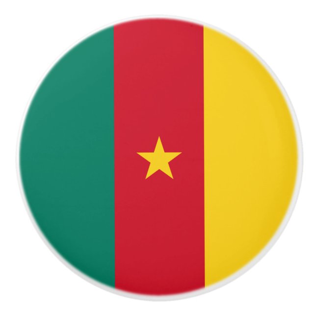 Patriotic Cameroon Flag Ceramic Knob (Front)