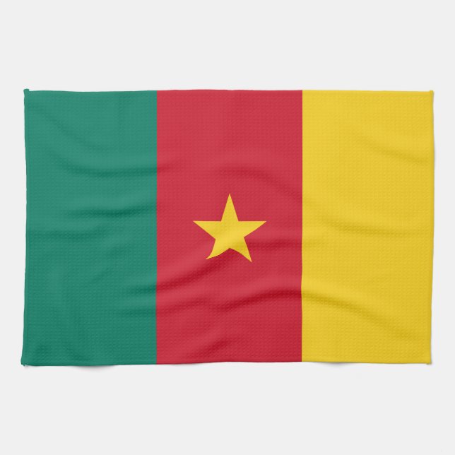 Patriotic Cameroon Flag Kitchen Towel (Horizontal)