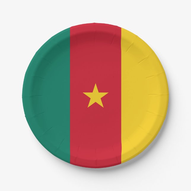 Patriotic Cameroon Flag Paper Plates (Front)