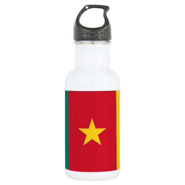 Patriotic Cameroon Flag Stainless Steel Water Bottle (Front)