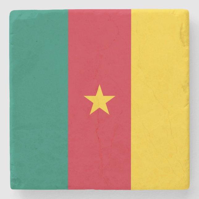 Patriotic Cameroon Flag Stone Coaster (Front)