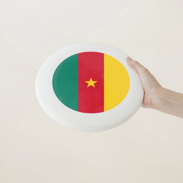 Patriotic Cameroon Flag Wham-O Frisbee (In Hand)