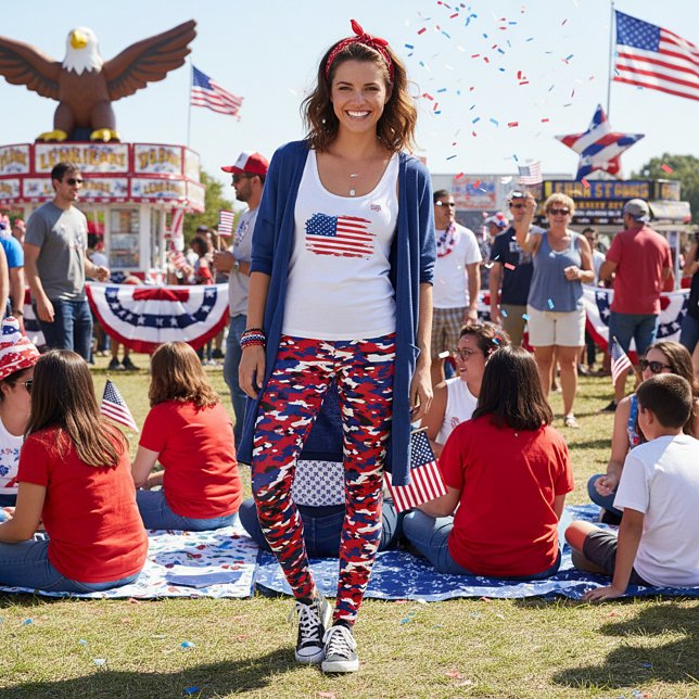 Patriotic Camo Leggings (Creator Uploaded)