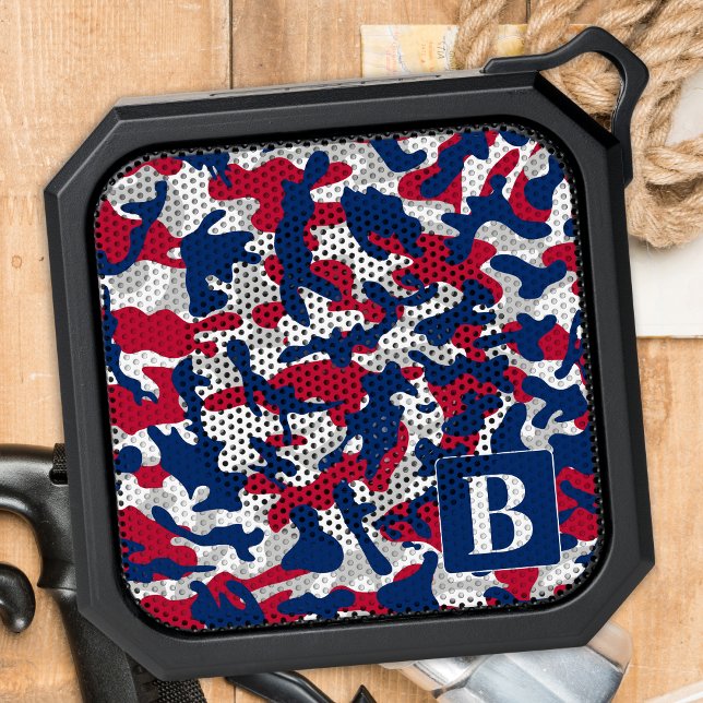 Patriotic Camo Personalized Monogram Camouflage Bluetooth Speaker (Creator Uploaded)