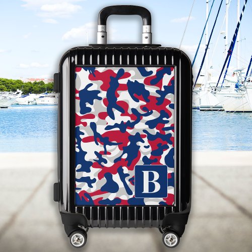 Patriotic Camo Personalized Monogram Camouflage Luggage
