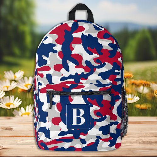 Patriotic Camo Personalized Monogram Camouflage Printed Backpack
