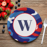Patriotic Camo Red White and Blue Camouflage Party Paper Plates