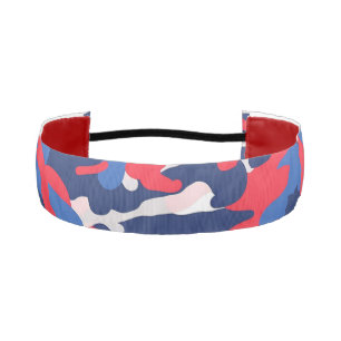 Patriotic Camo Red White Blue USA American Freedom Athletic Headband