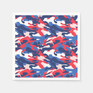 Patriotic Camo Red White Blue USA Freedom Napkins