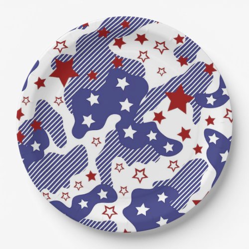 Patriotic Camo Veterans Day Paper Plates