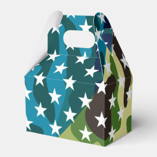 Patriotic camouflage pattern favor boxes