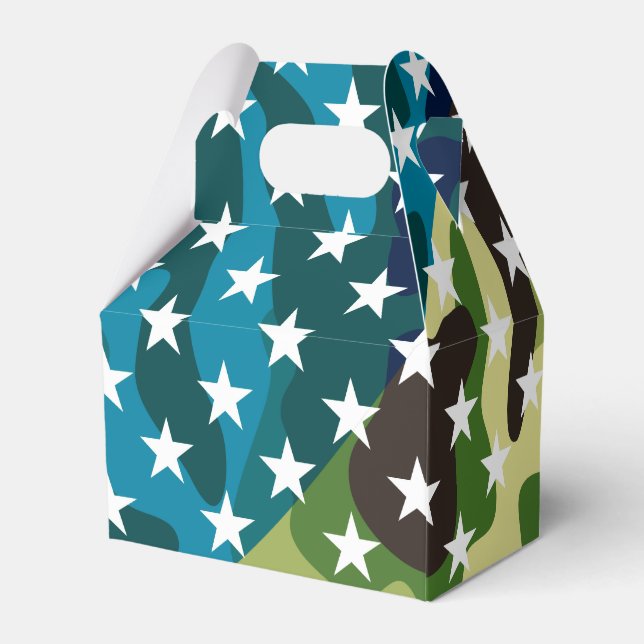 Patriotic camouflage pattern favor boxes (Back Side)
