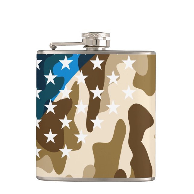 Patriotic camouflage pattern flask (Front)