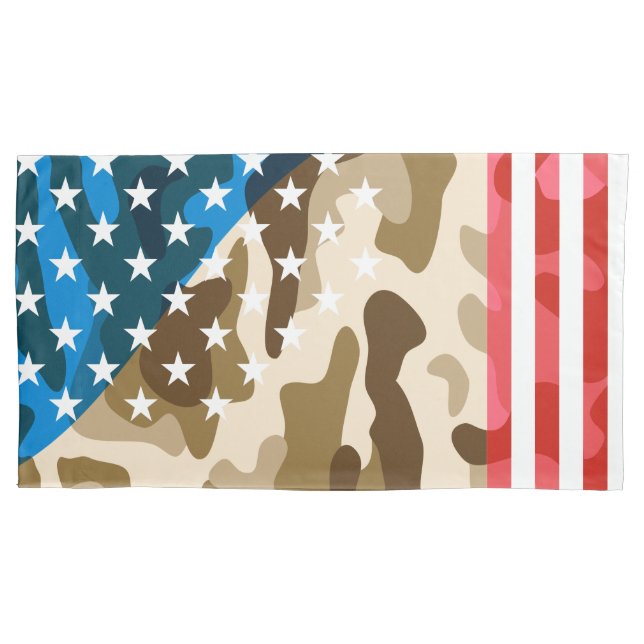 Patriotic camouflage pattern pillowcase (Front)