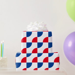 Patriotic Camouflage Red Blue White Patterns 2025 Wrapping Paper