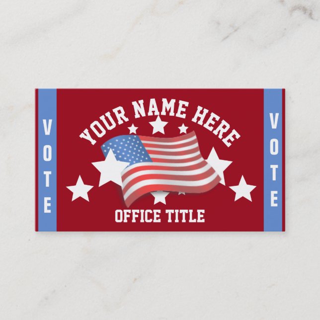 Patriotic Campaign Template Business Card (Front)