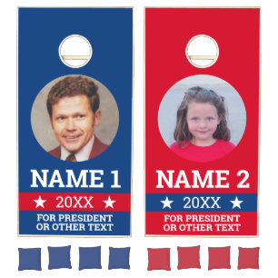 Patriotic Campaign These with Photo for each team Cornhole Set