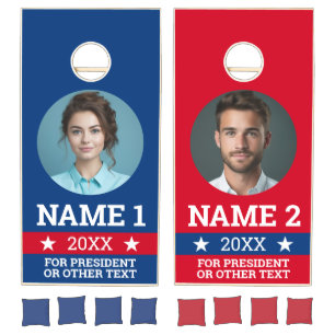 Patriotic Campaign These with Photo for each team Cornhole Set