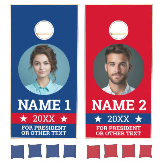 Patriotic Campaign These with Photo for each team Cornhole Set