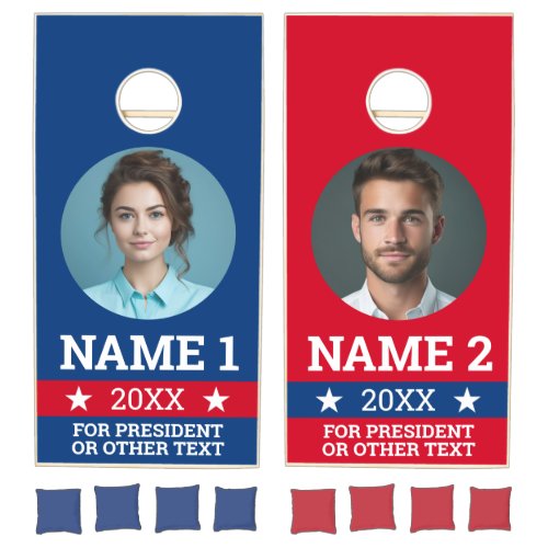 Patriotic Campaign These with Photo for each team Cornhole Set