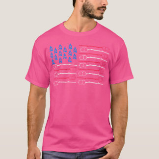 Patriotic Camping Usa Flag American Campfire With T-Shirt
