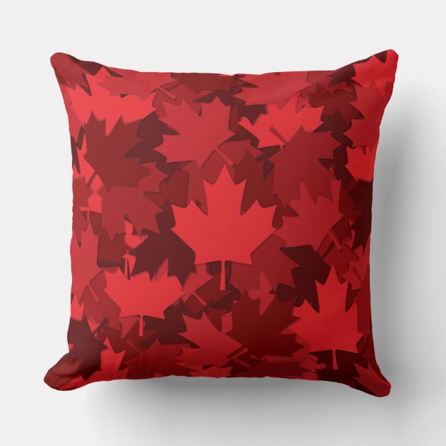 Patriotic Canada Flag Maple Leaf Pattern Throw Pillow (Front)