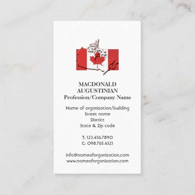 Patriotic | CANADA FLAG | Photo Business Card (Front)