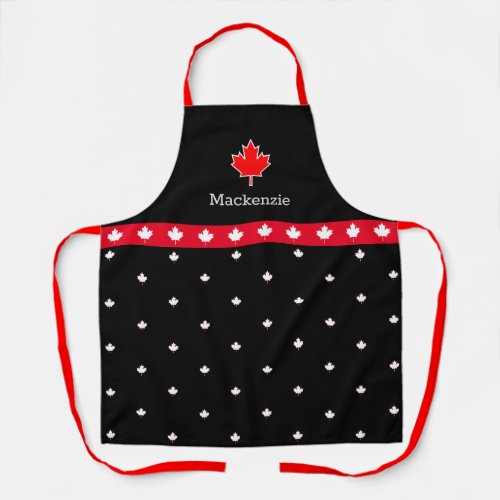 Patriotic Canadian Chef Red and White Maple Leaf  Apron