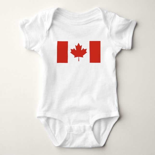 Patriotic Canadian Flag Baby Bodysuit (Front)