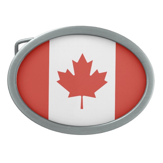 Patriotic Canadian Flag Belt Buckle (Front)