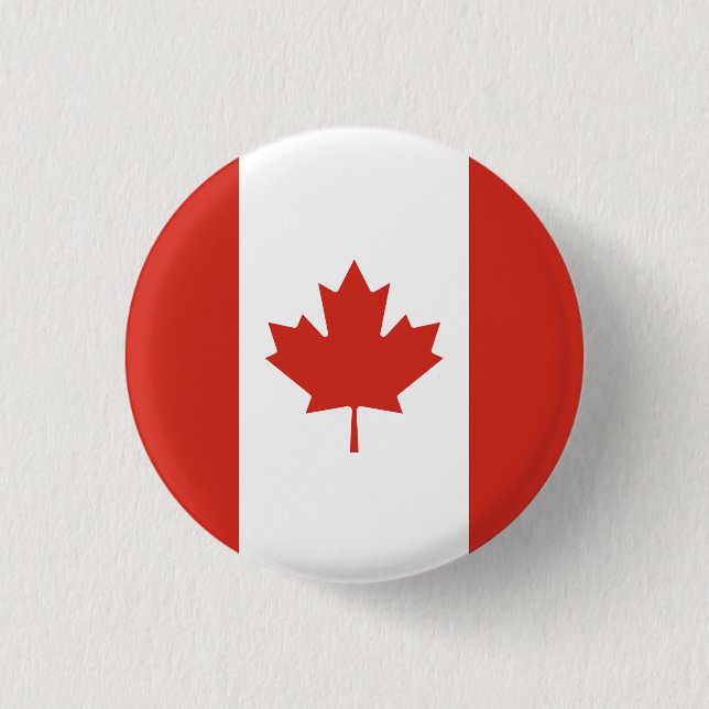 Patriotic Canadian Flag Button (Front)