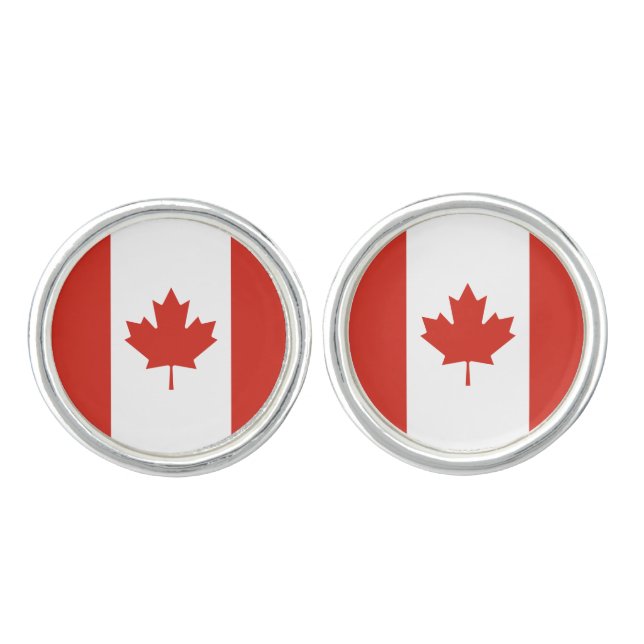 Patriotic Canadian Flag Cufflinks (Front)