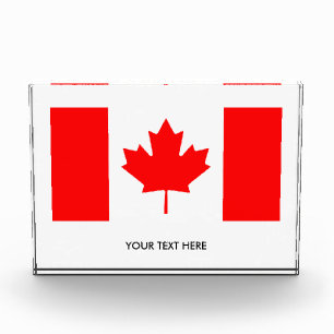 Patriotic Canadian flag custom award block