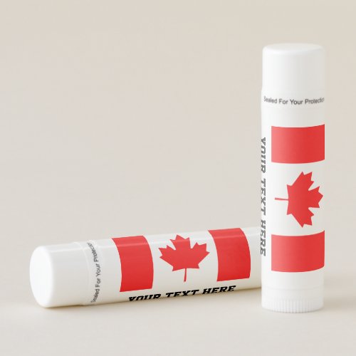 Patriotic Canadian flag custom text lip balm stick