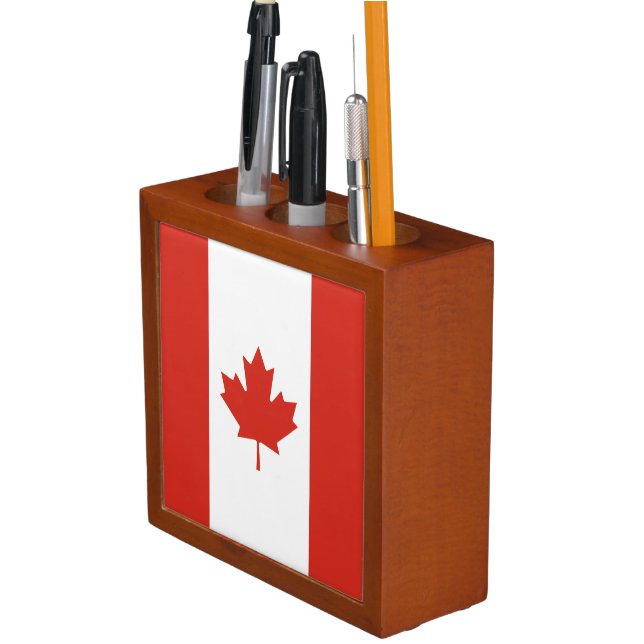 Patriotic Canadian Flag Desk Organizer (In Situ)