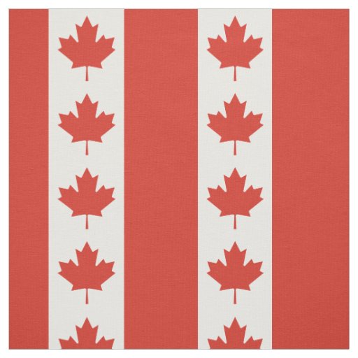 Patriotic Canadian Flag Fabric