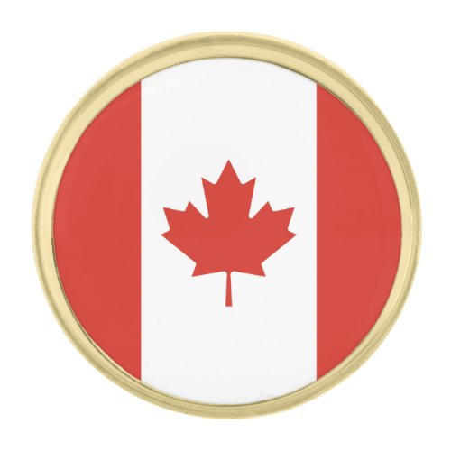 Patriotic Canadian Flag Gold Finish Lapel Pin