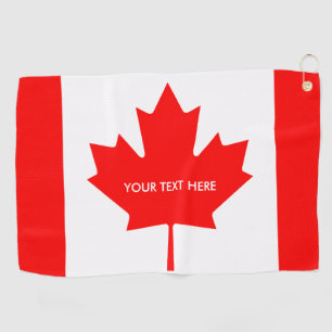 Patriotic Canadian flag golf towel gift for golfer