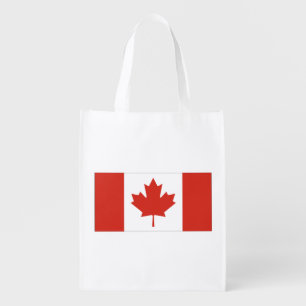 Patriotic Canadian Flag Grocery Bag