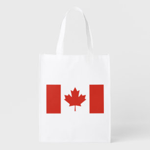 Patriotic Canadian Flag Grocery Bag